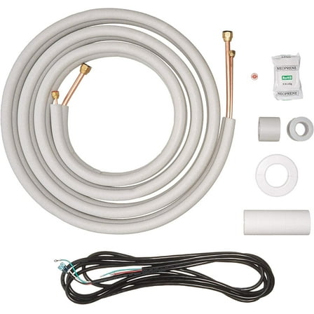 Senville 16 Ft. Insulated Copper Line Set for Mini Split Air Conditioner, 3/8" & 5/8" OD, White