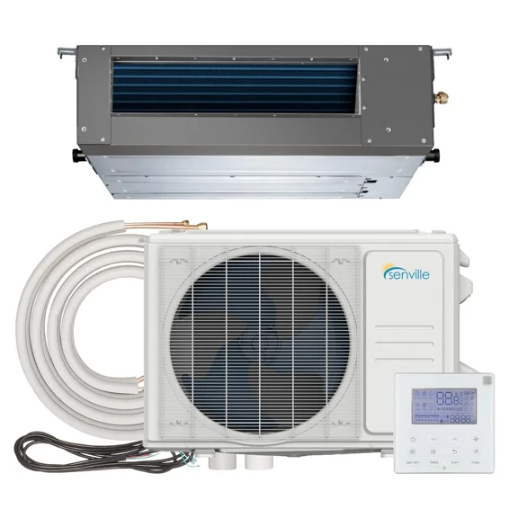 Senville 24,000 Btu Concealed Duct Mini Split Air Conditioner and Heat Pump, White