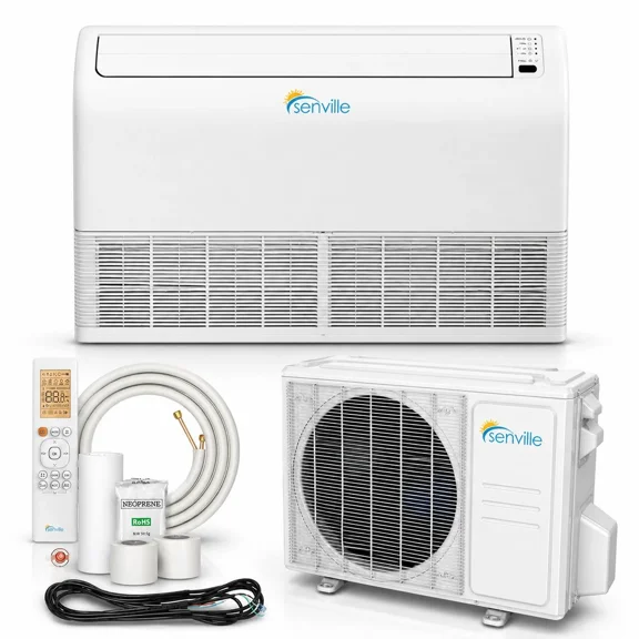 Senville 24,000 Btu Floor Mount Mini Split Air Conditioner and Heat Pump, White