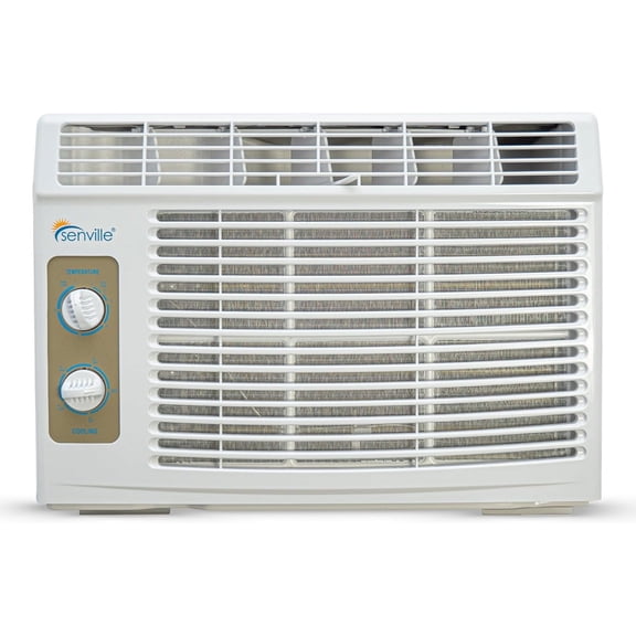 Senville 5000 BTU Window Air Conditioner for Single Room, Energy Efficient, 150 Sq Ft, White