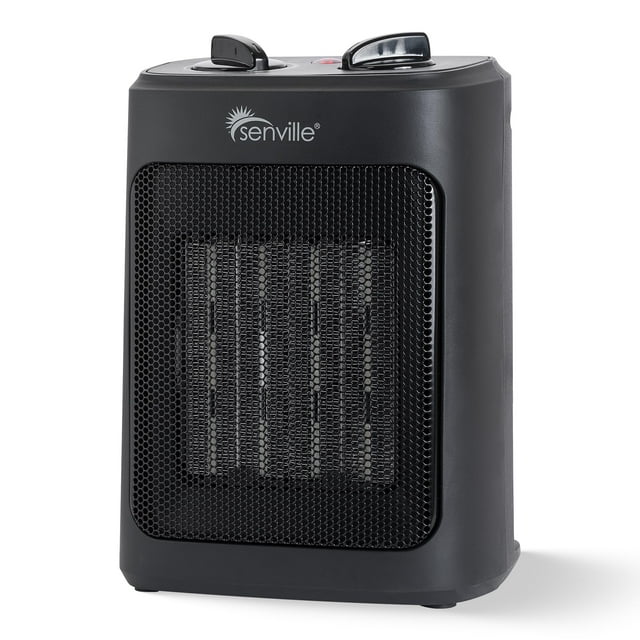 Senville Electric Space Heater with 3 Operating Modes, Adjustable Thermostat, Overheat and Tip-Over Protection, 1500W