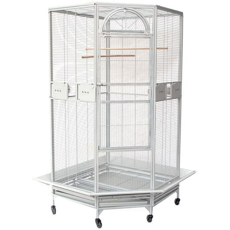 Seny Corner Bird Cage for Cockatiel Parakeet Budgies Parrot White