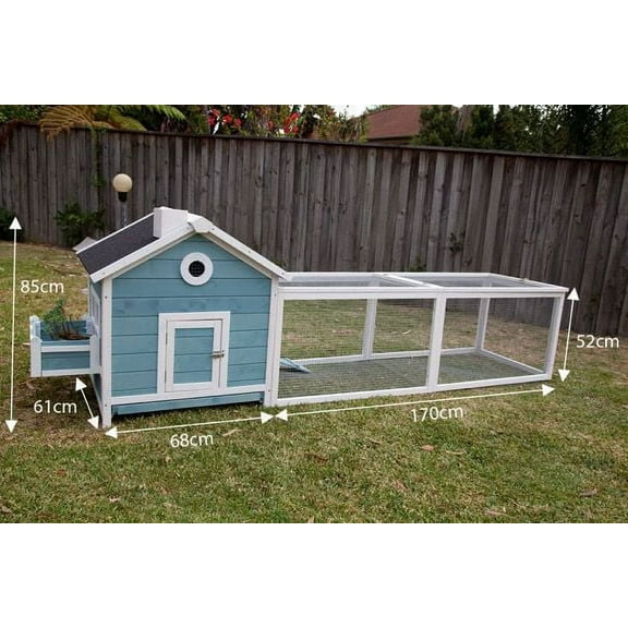 Seny Garden Window Wooden Chicken Coop Rabbit Hutch Cage with Run and Nesting Box W103*D39.4*H32.5