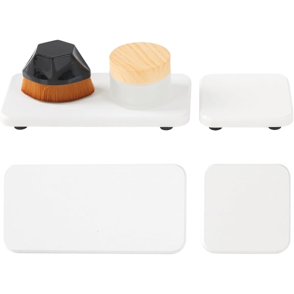 Senya 4 Set Stone Drying Tray, Water Absorbent Diatomite Stone Tray for Sink,Fast Drying Sink Caddy