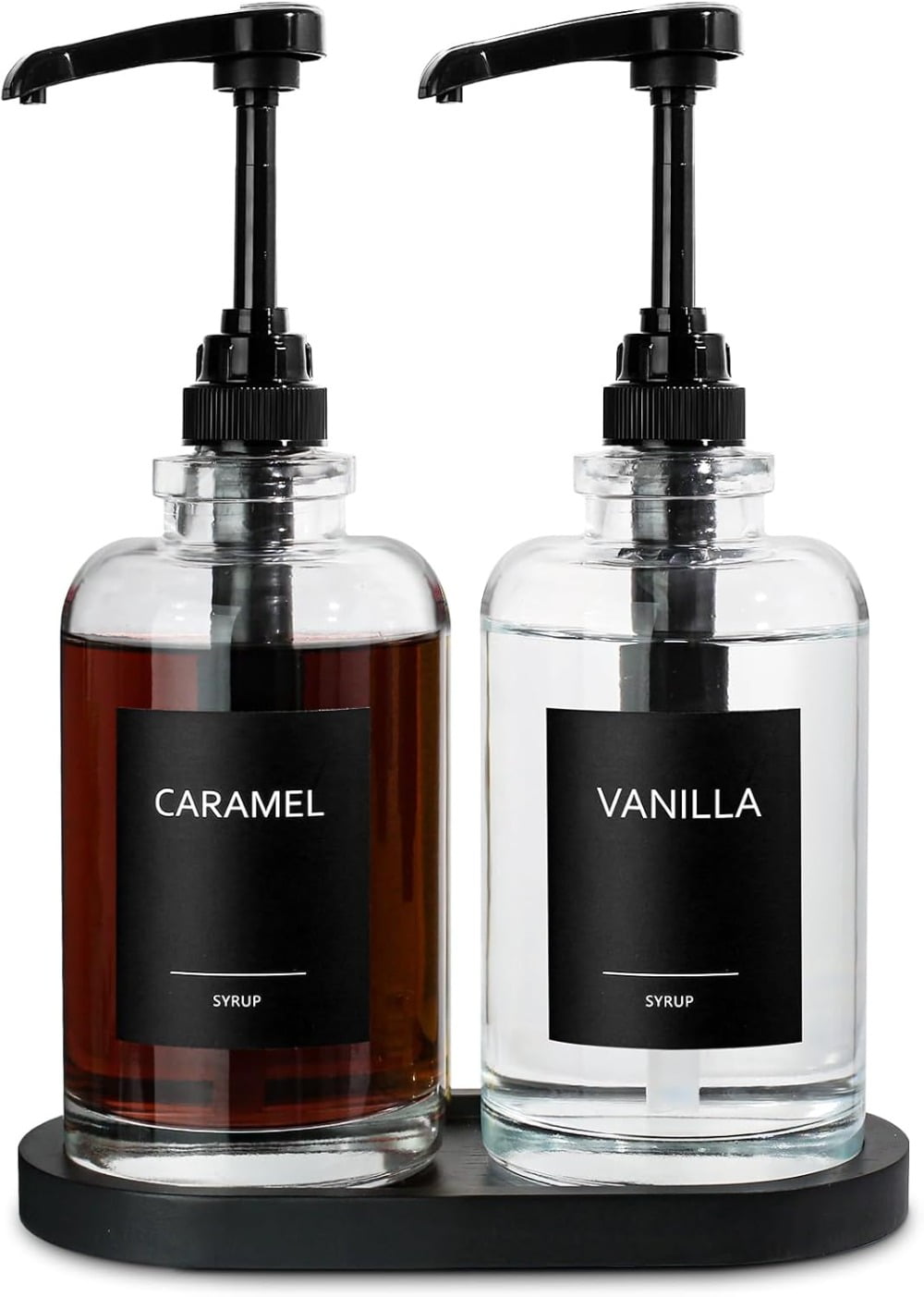 Senya Coffee Syrup Dispense, Glass Coffee Syrup Pump Dispenser with 1