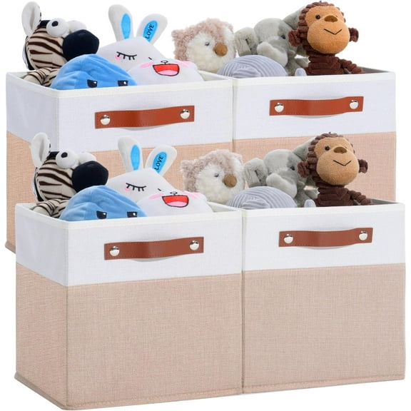 Senya Cube Storage Bins 4 Pack,11 Inch Collapsible Storage Bins,Fabric Storage Cubes Can be Usd Closet Organizers