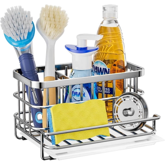 Senya Kitchen Sink Caddy Organizer - Sponge Holder Stainless Steel Rustproof Kitchen Organizer Storage