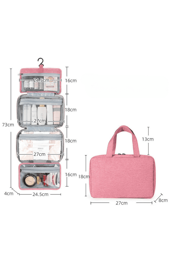 Large Toiletry Bag Travel Bag with Hanging Hook, Water-Resistant Makeup Cosmetic Bag Travel Organizer for Accessories, Shampoo, Full Sized Container, Toiletries