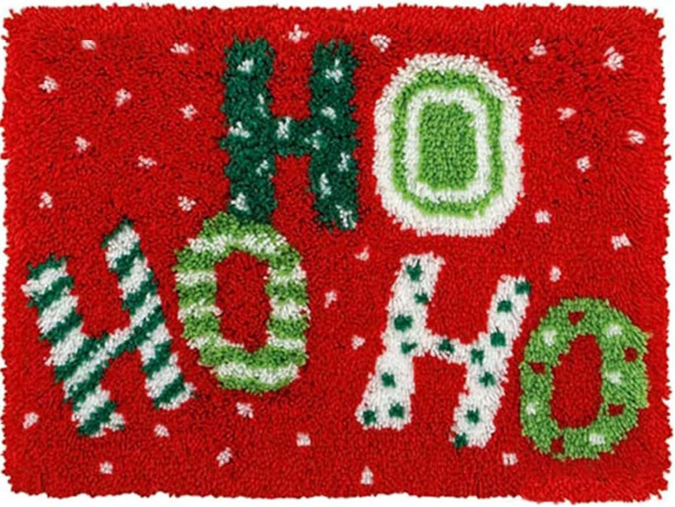 Senya Latch Hook Kits for Adults, Christmas HOHOHO Color DIY Crafts Needlework Arts Rug Sewing Carpet 23.6''X15.8''