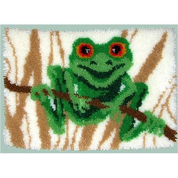 Senya Rug Hooking Kits, Latch Hook Kits for Adults, Tree Frog Latch Hook Rug Kits for Kids, with Latch Hook and Canvas