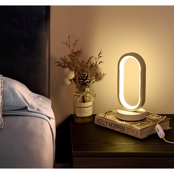 Senya Small LED Table Lamp,Modern Nightstand Lamps,Oval Desk Lamp,3 Color temperatures & Dimmable