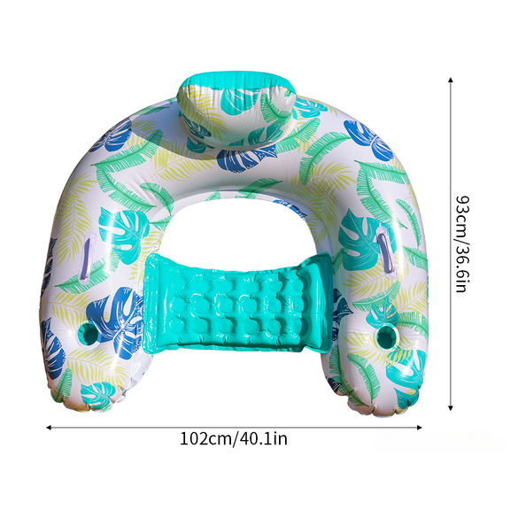 Senya Summer Swimming Pool Sofaļ¼Spring Float Recliner Pool Lounger with Hyper-Flate Valve, Inflatable Pool Float, Teal