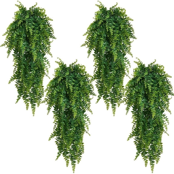 Senya Vine Hanging Fake Plants,4 Pcs Artificial Faux Ferns Wall Plants Fake Ivy Greenery Garland