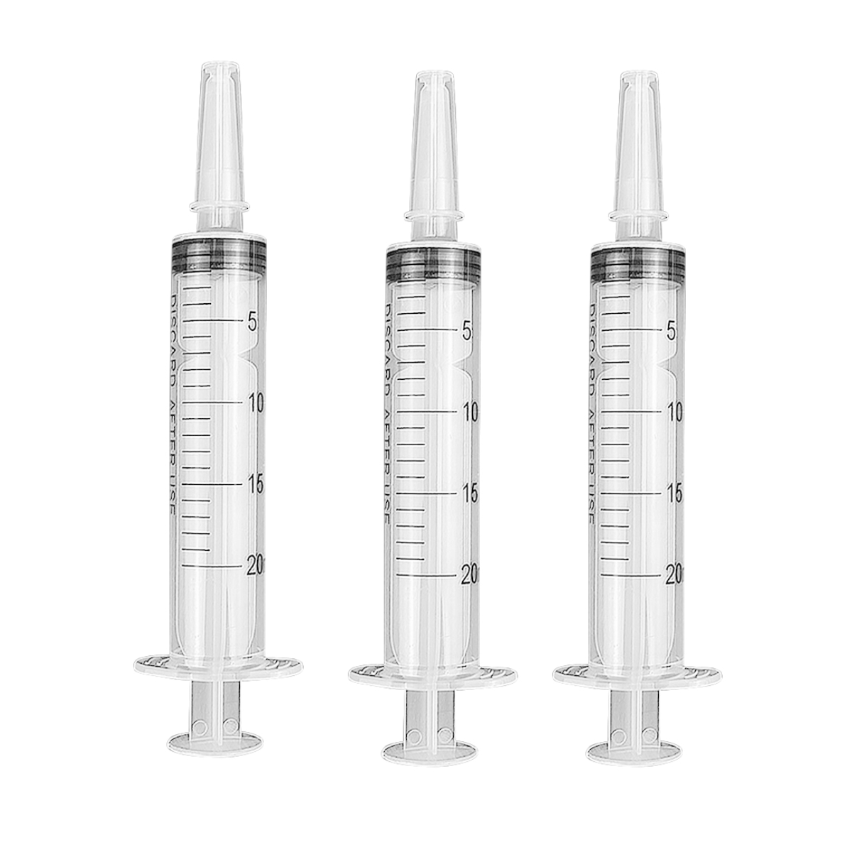 Senyresg 3 Pack 20ml Reusable Plastic Syringe Animal Food Feeding Liquid Nutrient Measuring Tools for Experiments Industrial Hydroponics