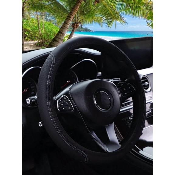 Senz 3D Comfortable Anti-Slip PU Leather Steering Wheel Cover, Universal Car Interior Accessory, 14.5-15 Inch