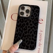 Senz Black Leopard Print Phone Case for iPhone 17 16 15 14 13 12 11 Pro Max XS XR X, Shockproof Cheetah TPU Cover, Stylish Full-Coverage Protective Case for Women & Girls