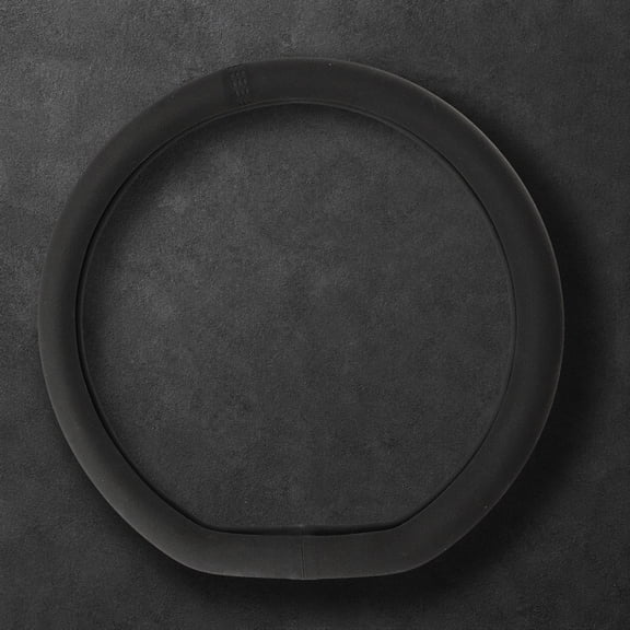 Senz D-Shaped Suede Steering Wheel Cover With Centering Mark, Non-Slip Breathable Sweat-Absorbent Auto Interior Accessory (14.5-15 Inch)