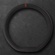 Senz D-Shaped Suede Steering Wheel Cover With Centering Mark, Non-Slip Breathable Sweat-Absorbent Auto Interior Accessory 14.5-15 Inch