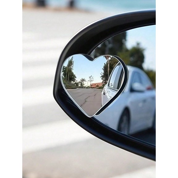 Senz Heart Blind Spot Mirrors, 360 Wide Angle Convex Car Parking Rearview Mirrors, 2 Pairs
