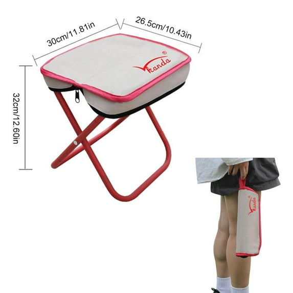 Senza Camping Stool Foldable Chair Outdoor Fishing Zipper Portable Storages N5R5