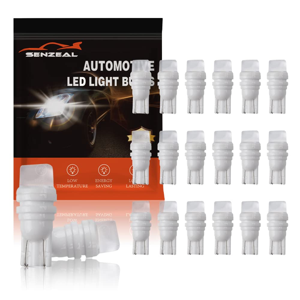 SENZEAL Set 6 Portalampada LED T10 W5W Con Filo Di Rame - Adattatori A Zoccolo Per Lampadine 12-24V, 10 Mm