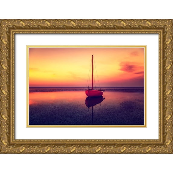 Seo, Tiger 14x11 Gold Ornate Wood Framed with Double Matting Museum Art Print Titled - Floating