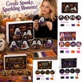 thumbnail image 1 of Seo Title: Halloween Diamond Art Coasters Kit with Ghost Design, Spooky Diy Craft Night Project for Adults, 4 Round Acrylic Coasters with Storage Box Gift Set, 1 of 7