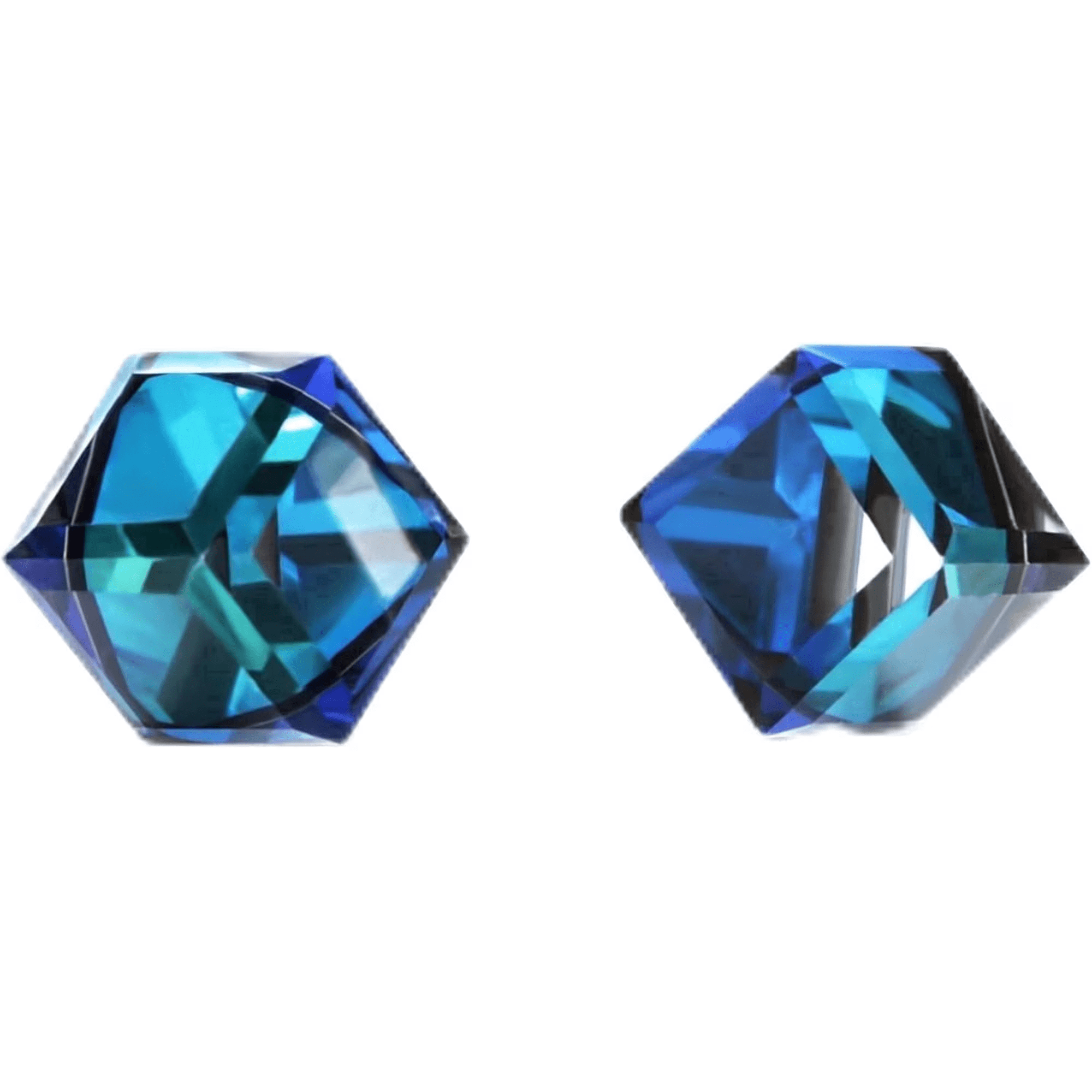 Seona Iris 6mm Cubic Cut Austrian Crystal Stud Earrings for Women, Hypoallergenic Stainless Steel, Tarnish-Free Crystal Earrings for Everyday Accessory – Small | Bermuda Blue