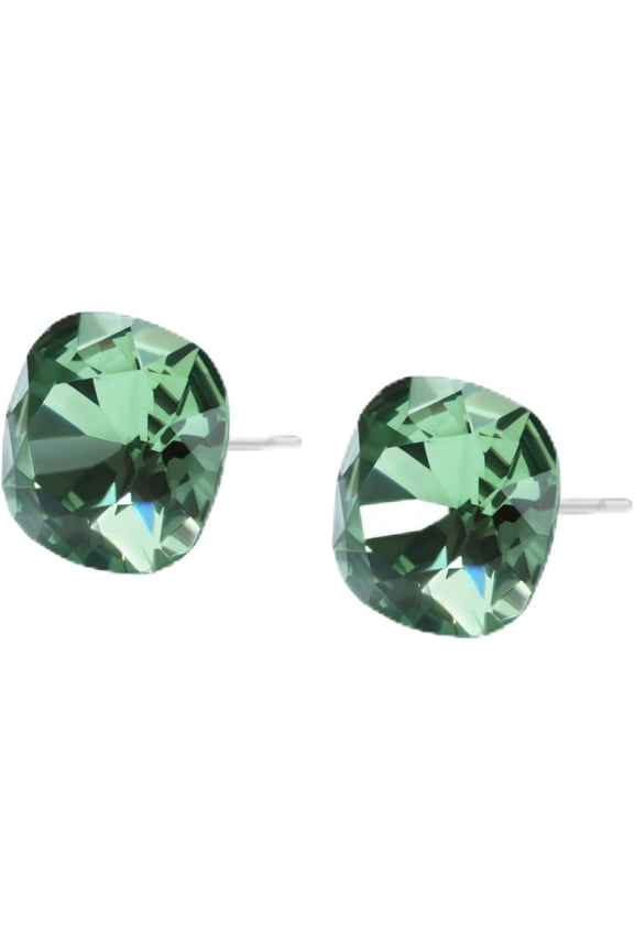 Sophia 10mm Cushion Cut Austrian Crystal Earrings – Hypoallergenic Stud Earrings for Women, Tarnish‑Free Stainless Steel Jewelry for Sensitive Ears - Erinite