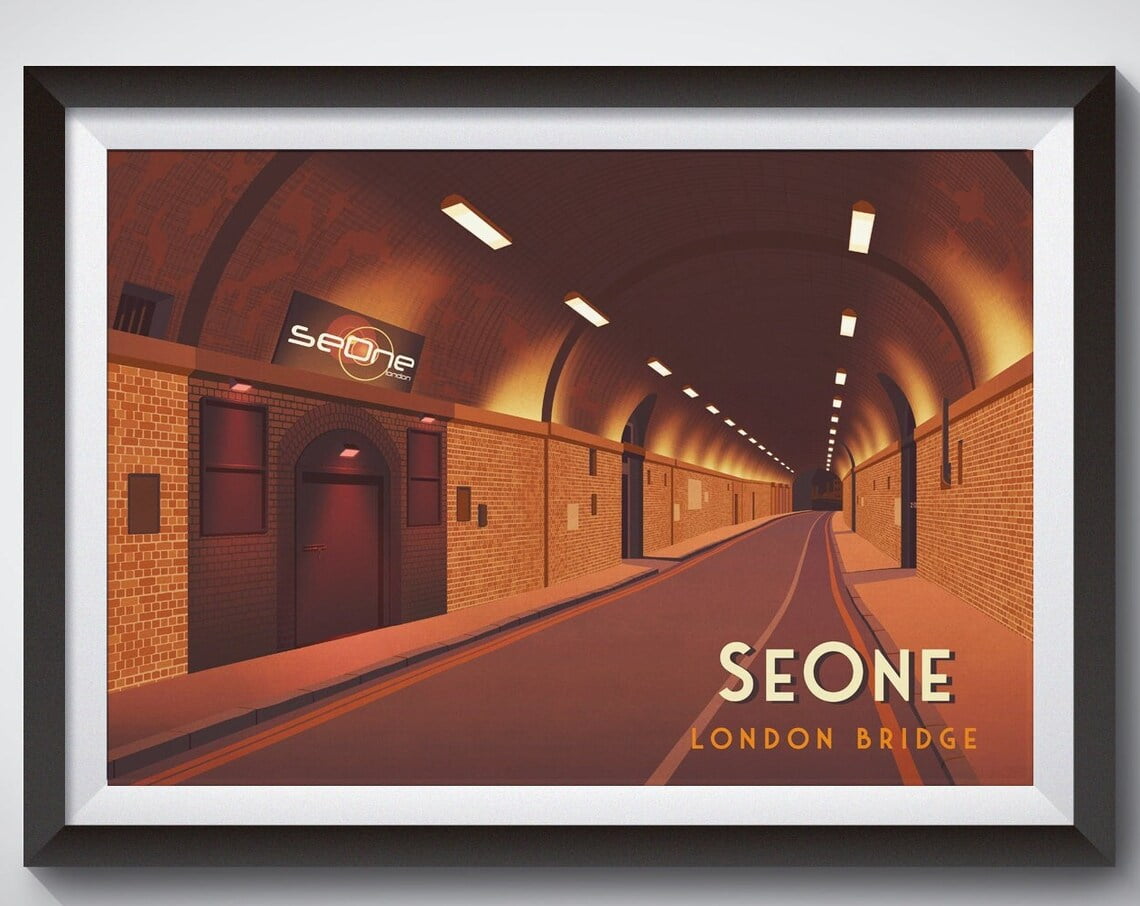 Seone Nightclub Poster, London Bridge Arches, Music Venue, Clubbing ...