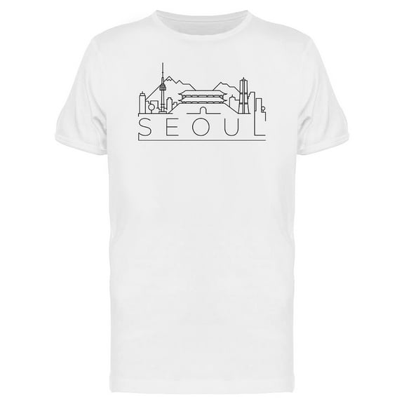 Seoul City Skyline Landmark T-Shirt Men -Image by Shutterstock, Male Large