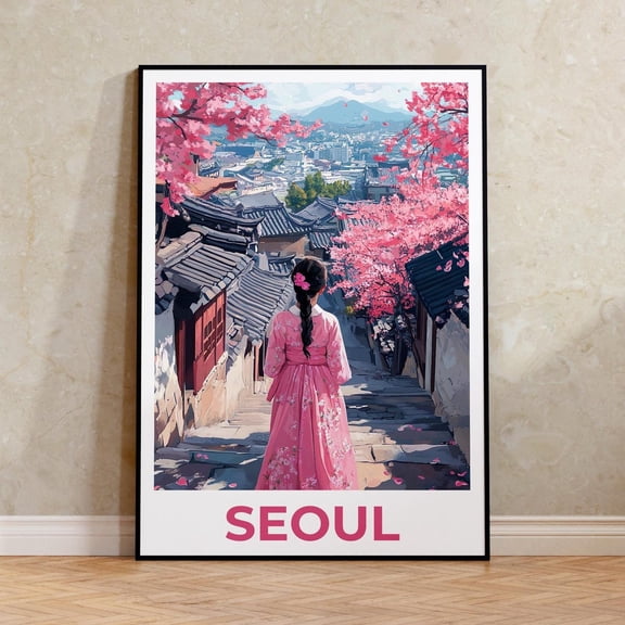 Seoul Hanbok Traditional Asian Art Wall Art Decor Unframed Paper Print