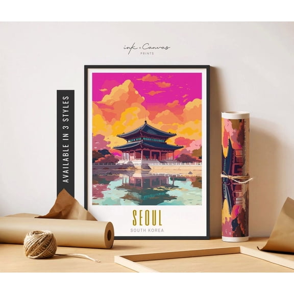 Seoul Korea Retro City Wall Decor