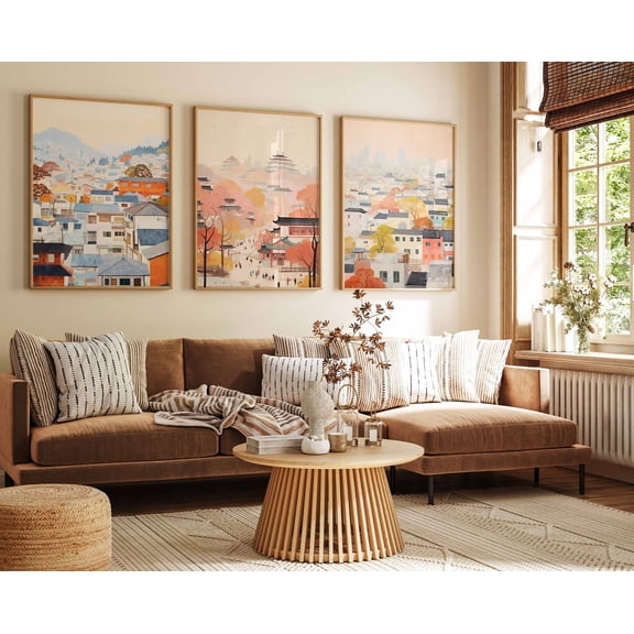 Seoul Posters Vintage Seoul Street Print Korea Print Oriental Wall Art Travel Print South Korean Decor Korean Culture Art Set 3