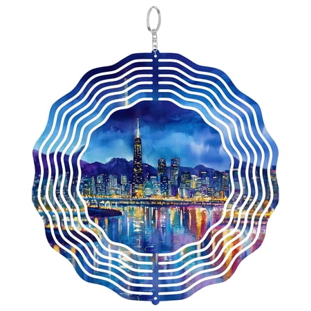 Seoul South Korea Palace City 3D Wind Spinner Metal Kinetic Hanging Art Outdoor Decor Asian Culture Souvenir