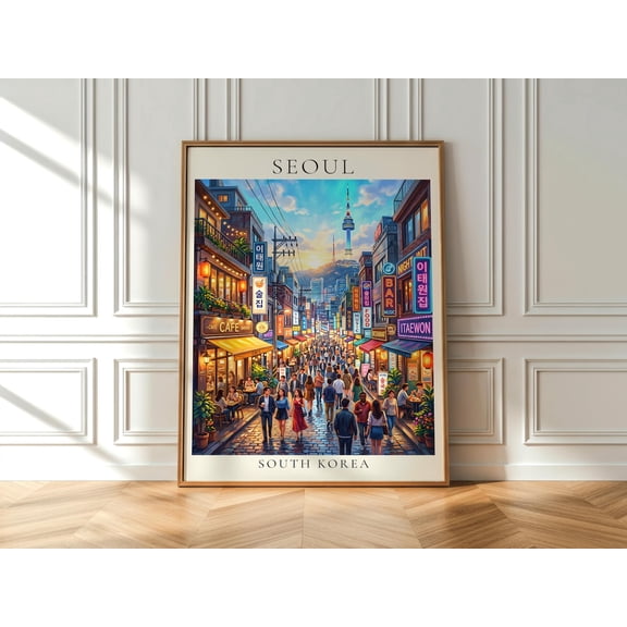 Seoul South Korea Travel Itaewon Street Art Seoul Nightlife Wall Decor Korean City Print Asia Travel, Unframed Paper Print