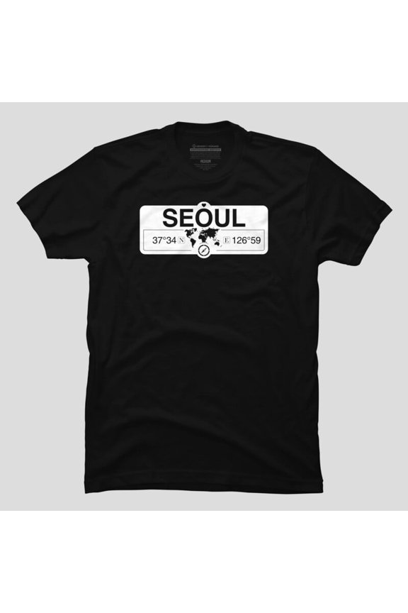 Seoul South Korea World Map Compass Travel Souvenir H9984 Unisex T-Shirt, Up to 5XL Available