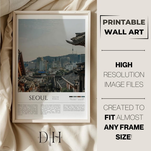 Seoul Travel Photo Poster: South Korea Wall Art, Unframed Poster Size 24x36