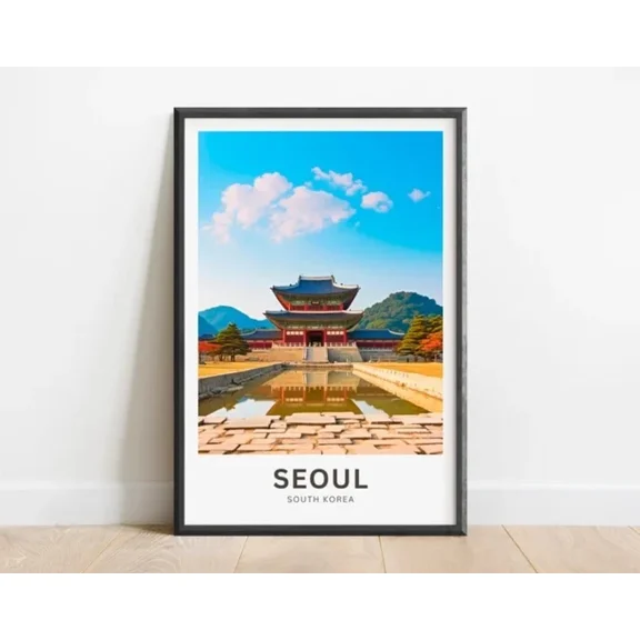 Seoul Travel Print Seoul Poster South Korea Wall Art Home Decor Office Wall Art Living Room Decor, Paper Poster Only