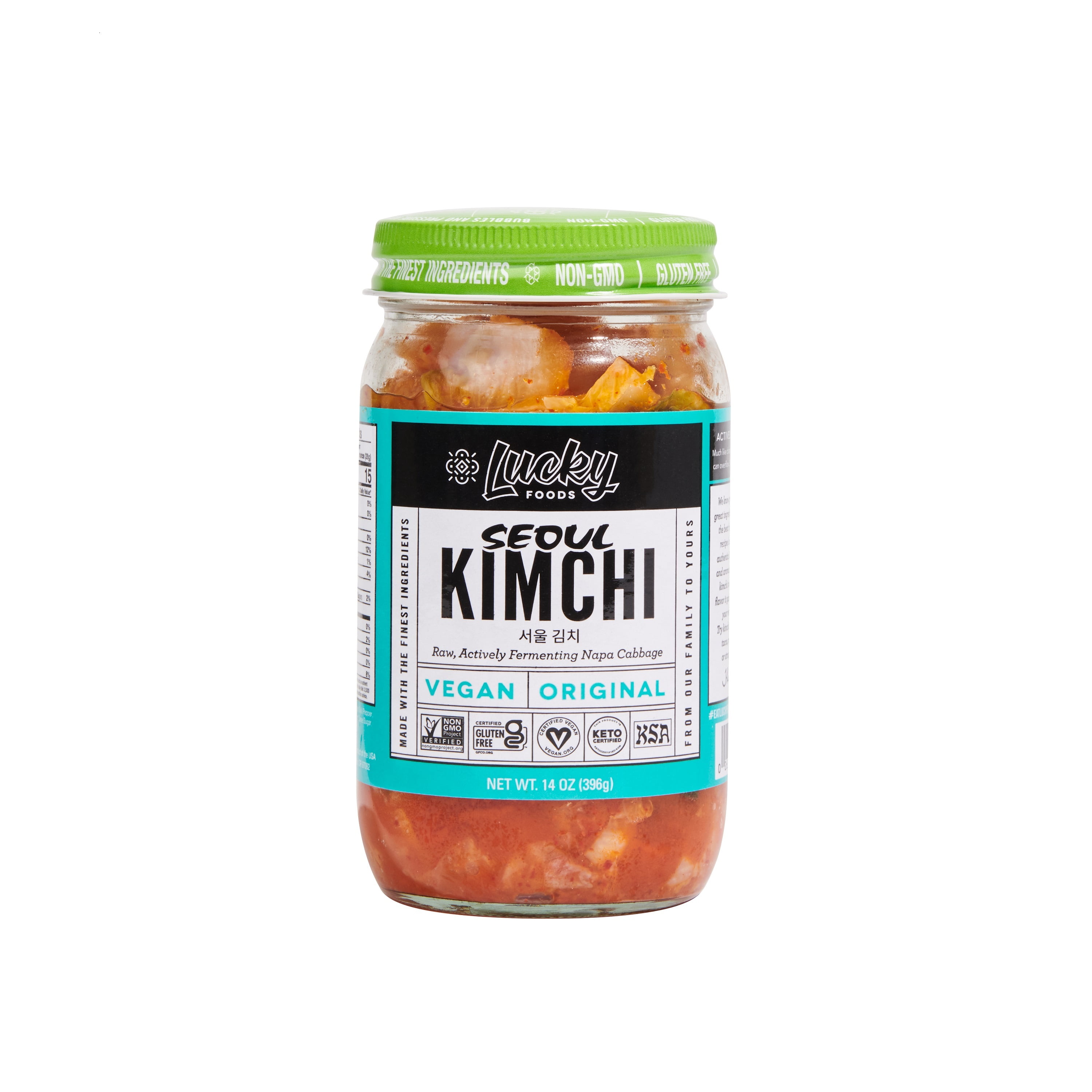 Seoul Vegan Kimchi, PlantBased Premium Napa Cabbage, 14 oz Jar