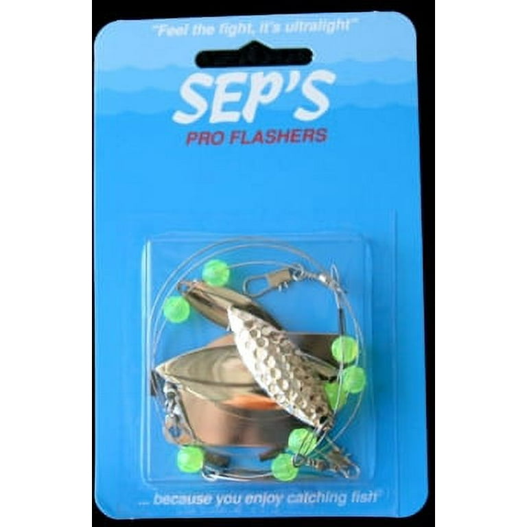 Sep's Pro Flasher Willow Leaf Trolling Blade, Silver & Chartreuse, Trout  Trolls
