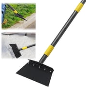 LCOKEIY Garden Cleaning Shovel, 60" Adjustable Multifunctional Flat Shovel Grass Scraper for Weeding,Scraping 2 Blades