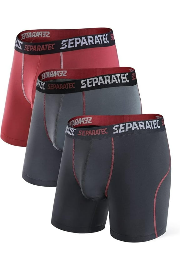 Mens Underwear Breathable Boxer Briefs with Pouch Moisture Wicking Bamboo Rayon 3 Pack