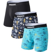 Separatec Mens Underwear Breathable Boxer Briefs with Pouch Moisture Wicking Bamboo Rayon 3 Pack