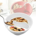 thumbnail image 1 of Separated Cereal Bowl Split Design, Anti Soggy Snack and Dip Bowls for Oatmeal, White Color, 1 of 9
