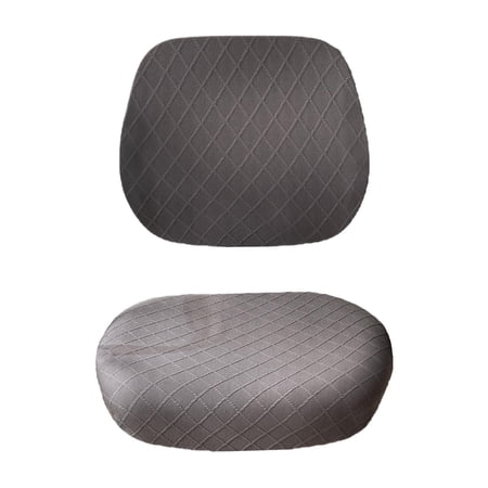Separated Rotating Chair Seat Cover Slipcover Stretchable Removable Dust Solid Color Computer Chair Cover for Computer Chair Armchair Check Jacquard Gray