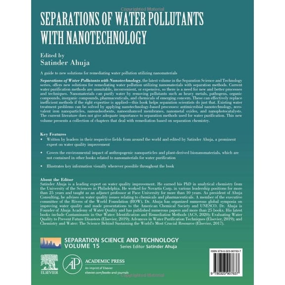 Pre-Owned Separation Science and Technology Separations of Water Pollutants with Nanotechnology: Volume 15, Book 15, (Paperback)