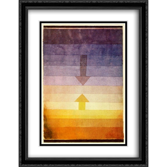 Separation in the Evening 2x Matted 28x36 Large Black Ornate Framed Art Print by Paul Klee