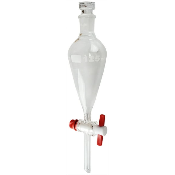 Separatory Funnel with PTFE Stopcock, 125ml Capacity