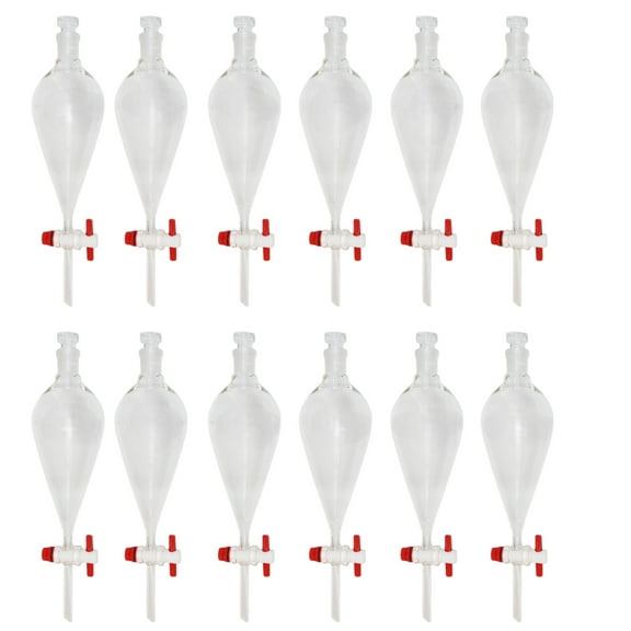 Separatory Funnel with PTFE Stopcock, 250ml Capacity, Case of 12 by Go Science Crazy